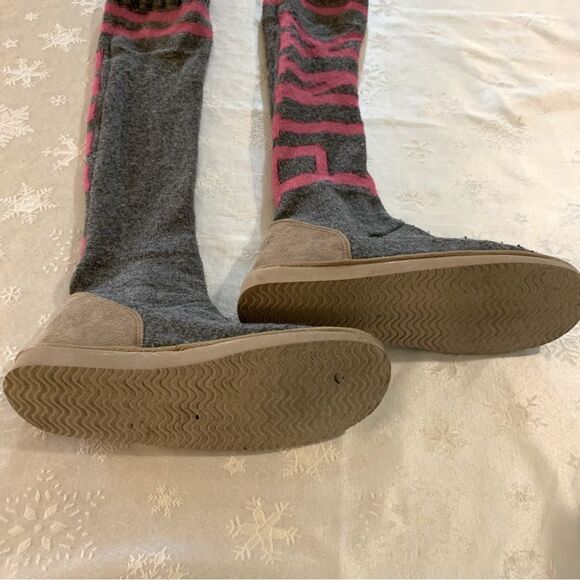 Vintage Pink by Victoria's Secret Knit Sock Boots knee High 23” Sz 10 Gorgeous - Picture 2 of 7